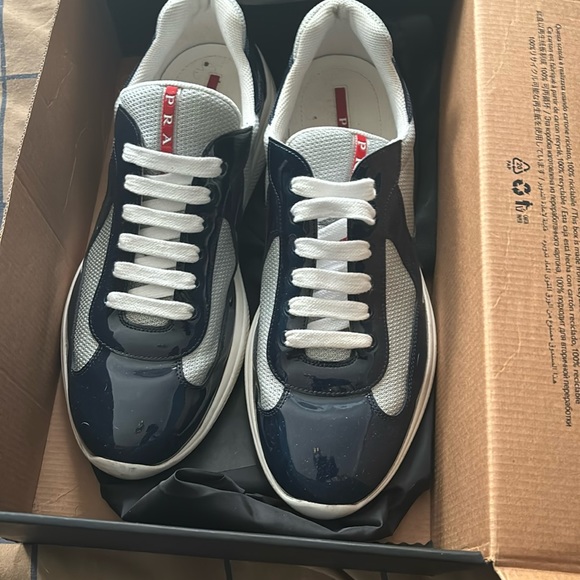Hello I’m selling my Prada sneakers blue and white size 11.5 - Picture 1 of 3